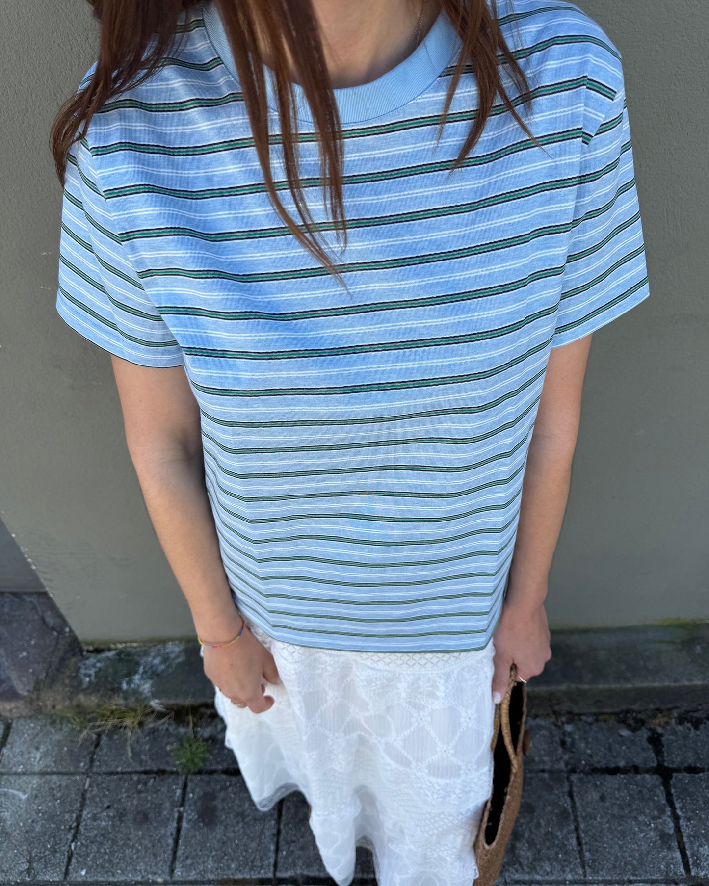 Tshirt de riscas - Azul bebé