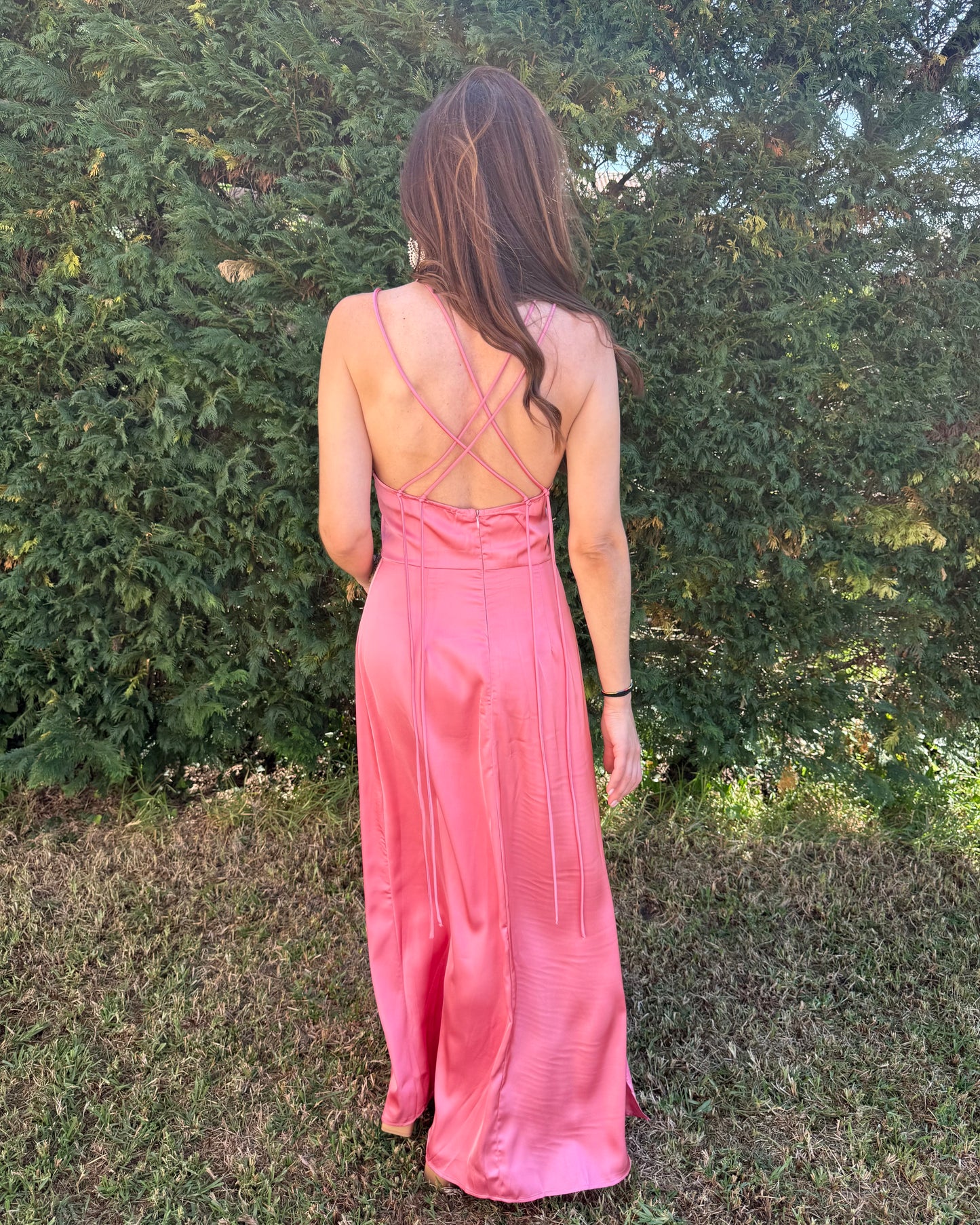 Vestido Guadalupe - Acetinado Rosa