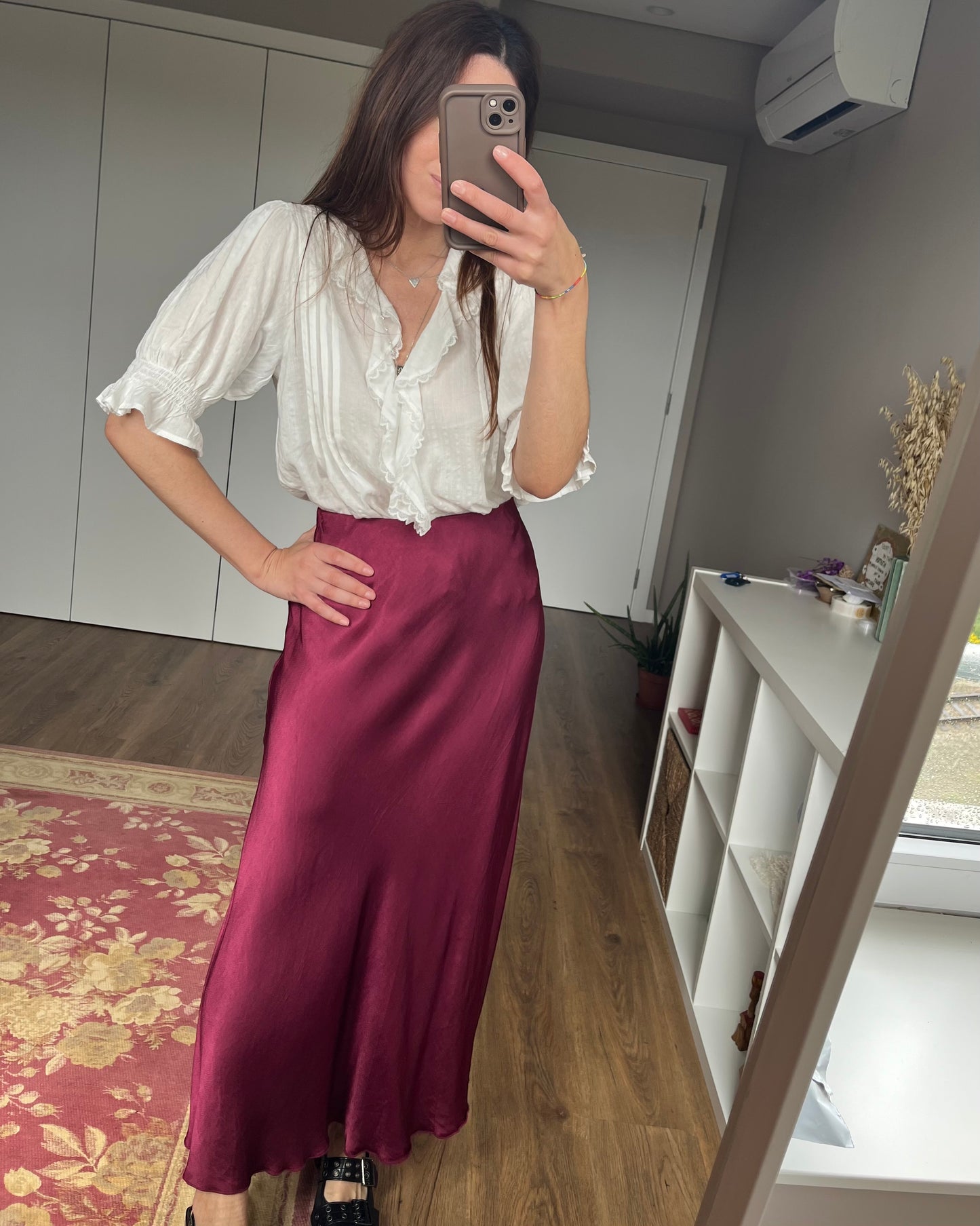 Saia Acetinada Bordeaux
