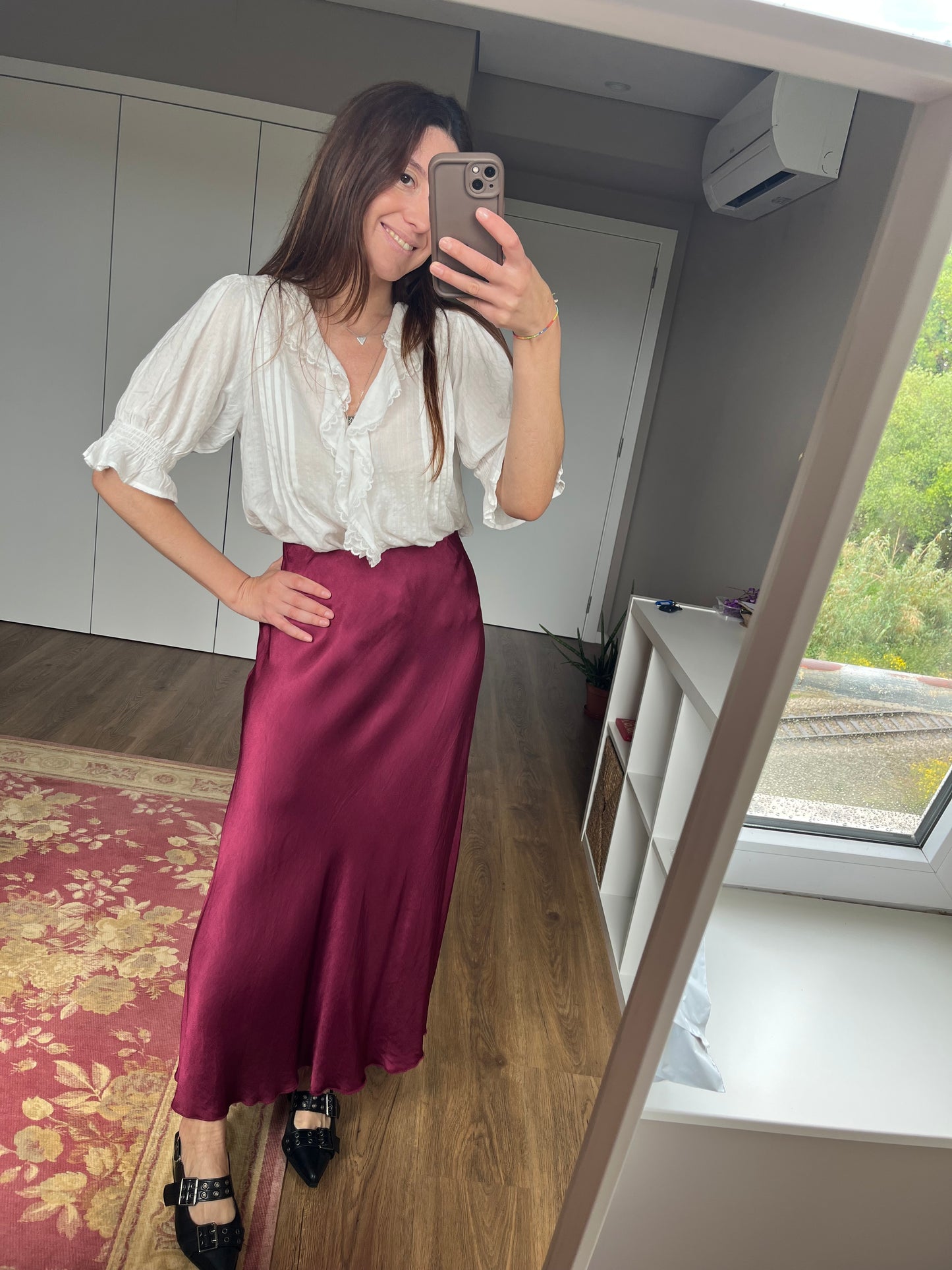 Saia Acetinada Bordeaux