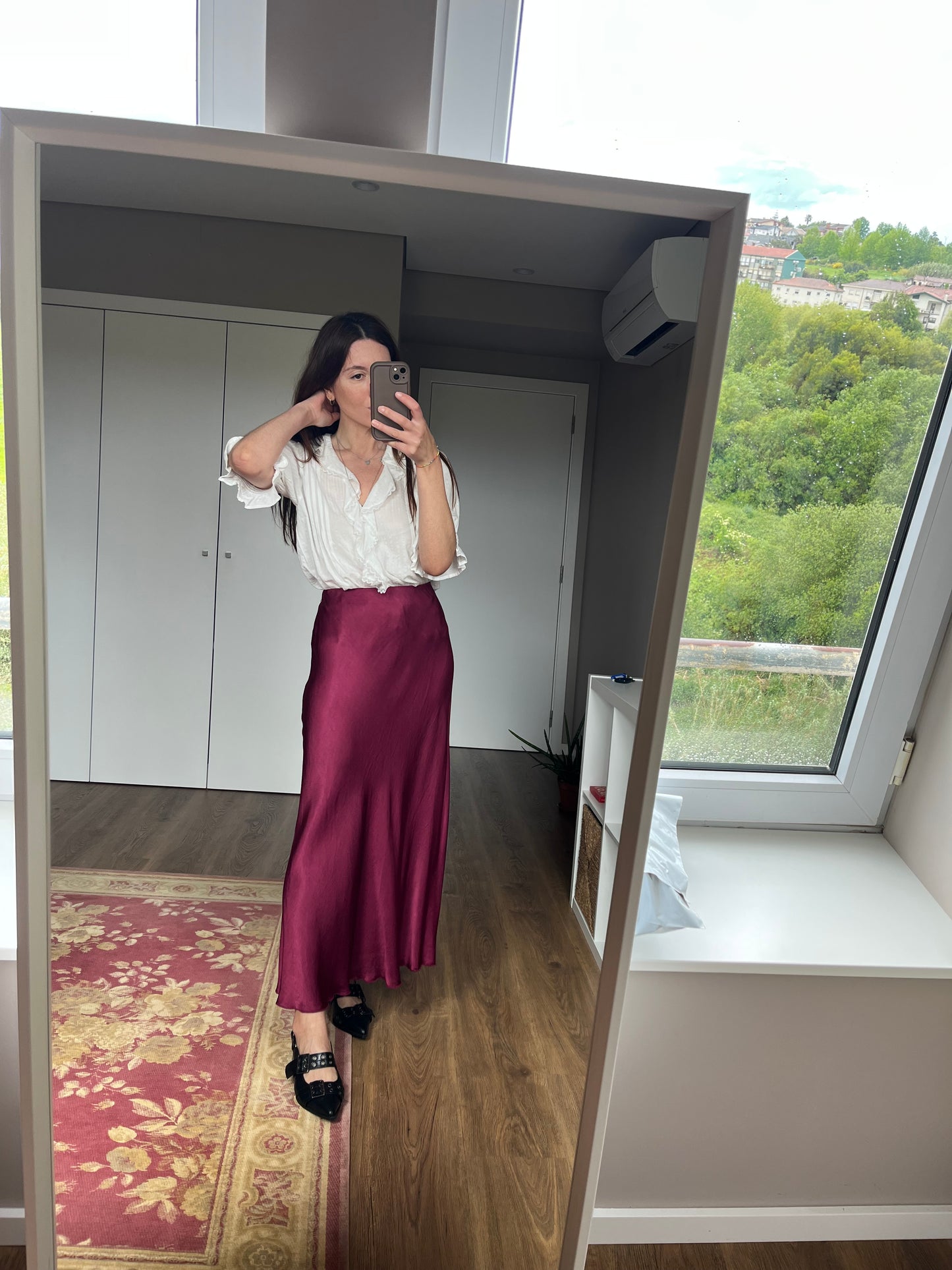 Saia Acetinada Bordeaux