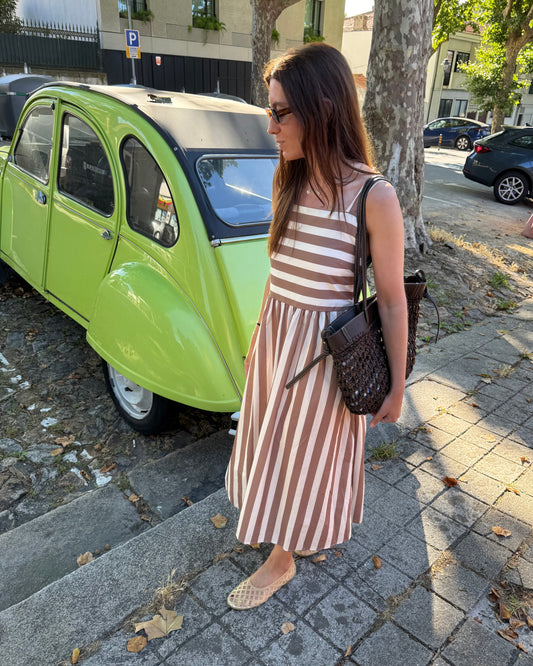 Vestido Rayas - Castanho