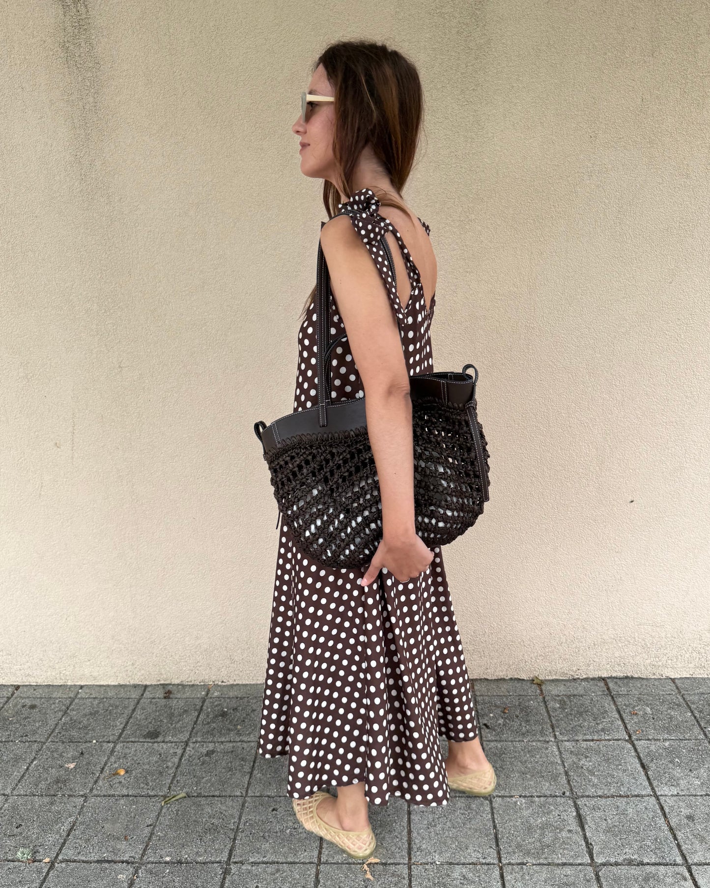 Vestido Lunares - Castanho