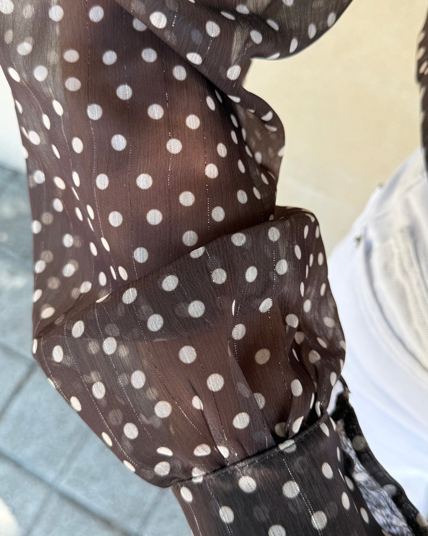 Camisa Emily Castanho - Polka Dots