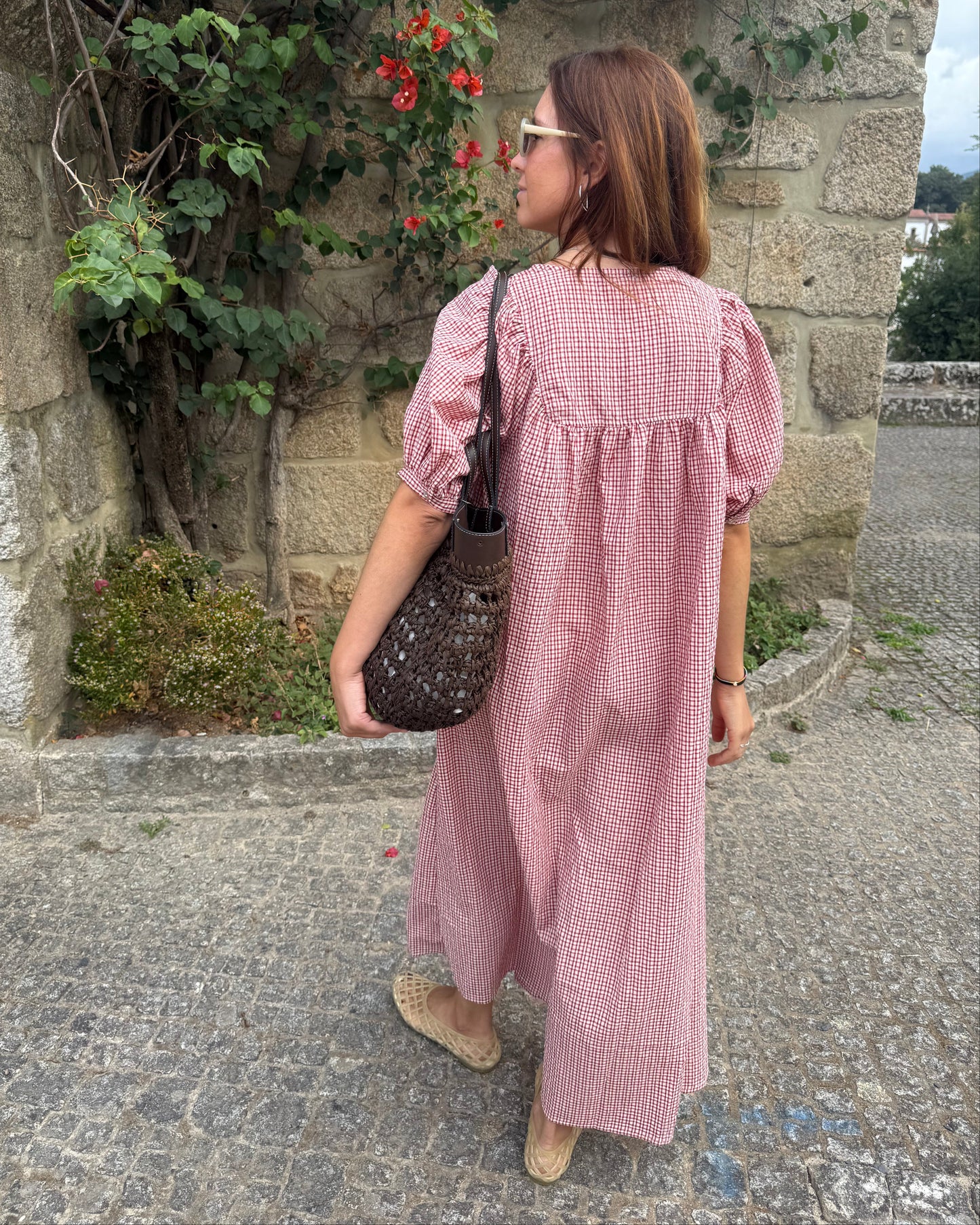Vestido Nice - Xadrez Cereja