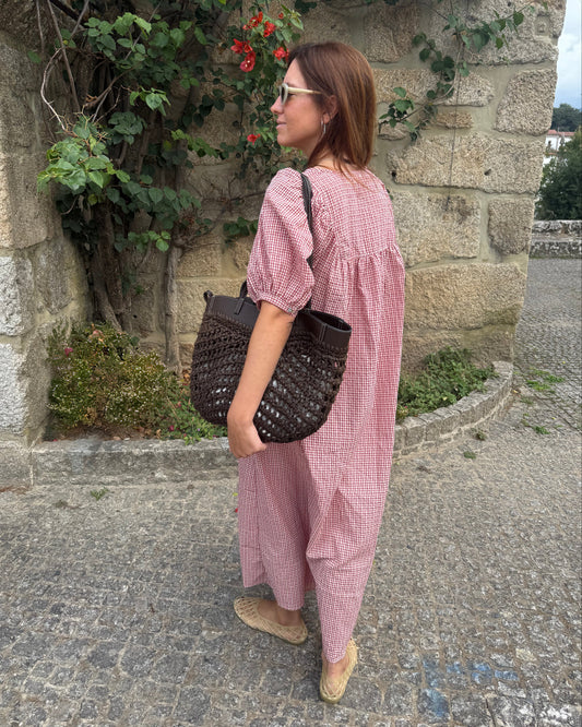 Vestido Nice - Xadrez Cereja