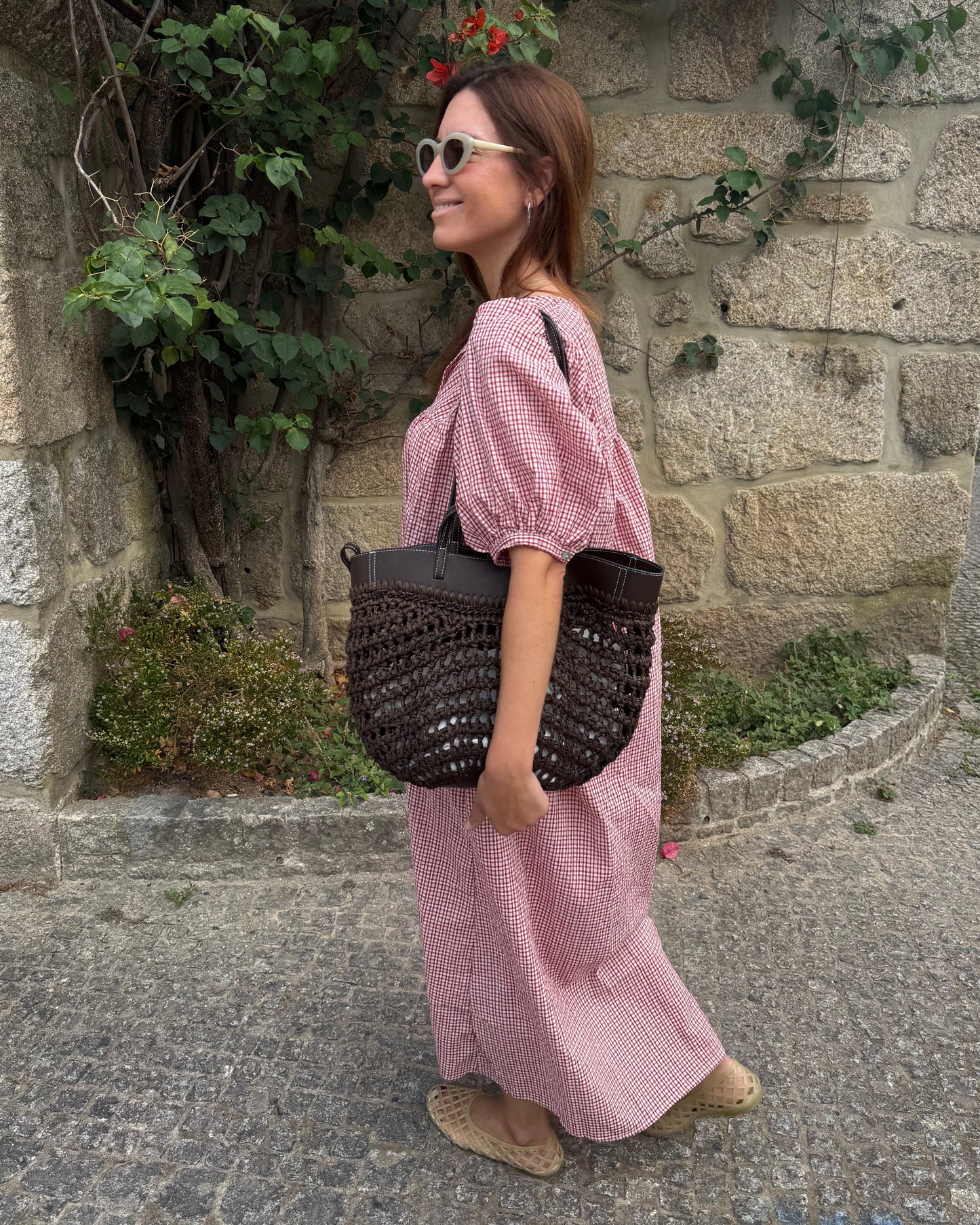 Vestido Nice - Xadrez Cereja