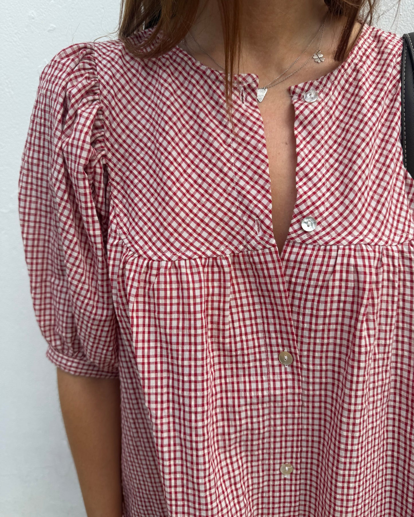 Vestido Nice - Xadrez Cereja