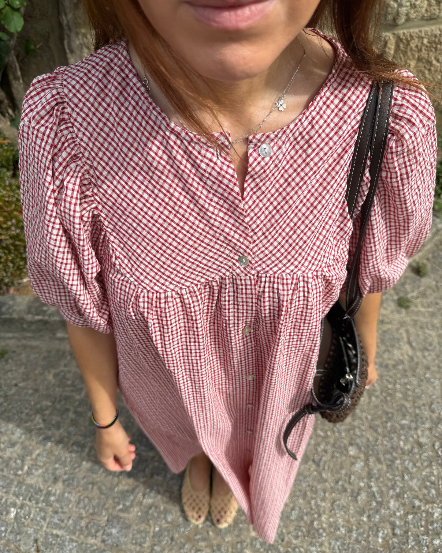 Vestido Nice - Xadrez Cereja