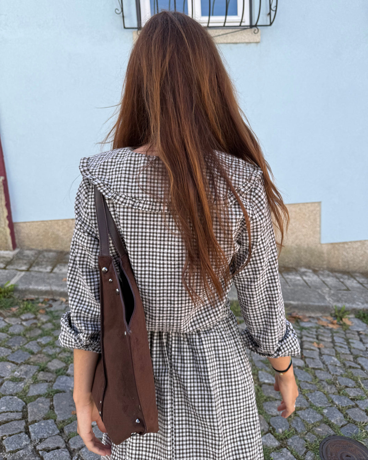 Camisa Babados - Vichy Castanho