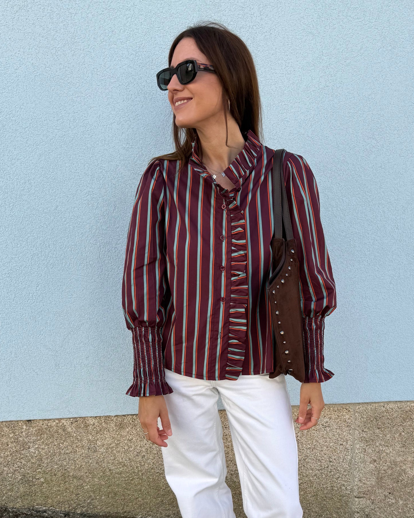 Camisa riscas Bordeaux