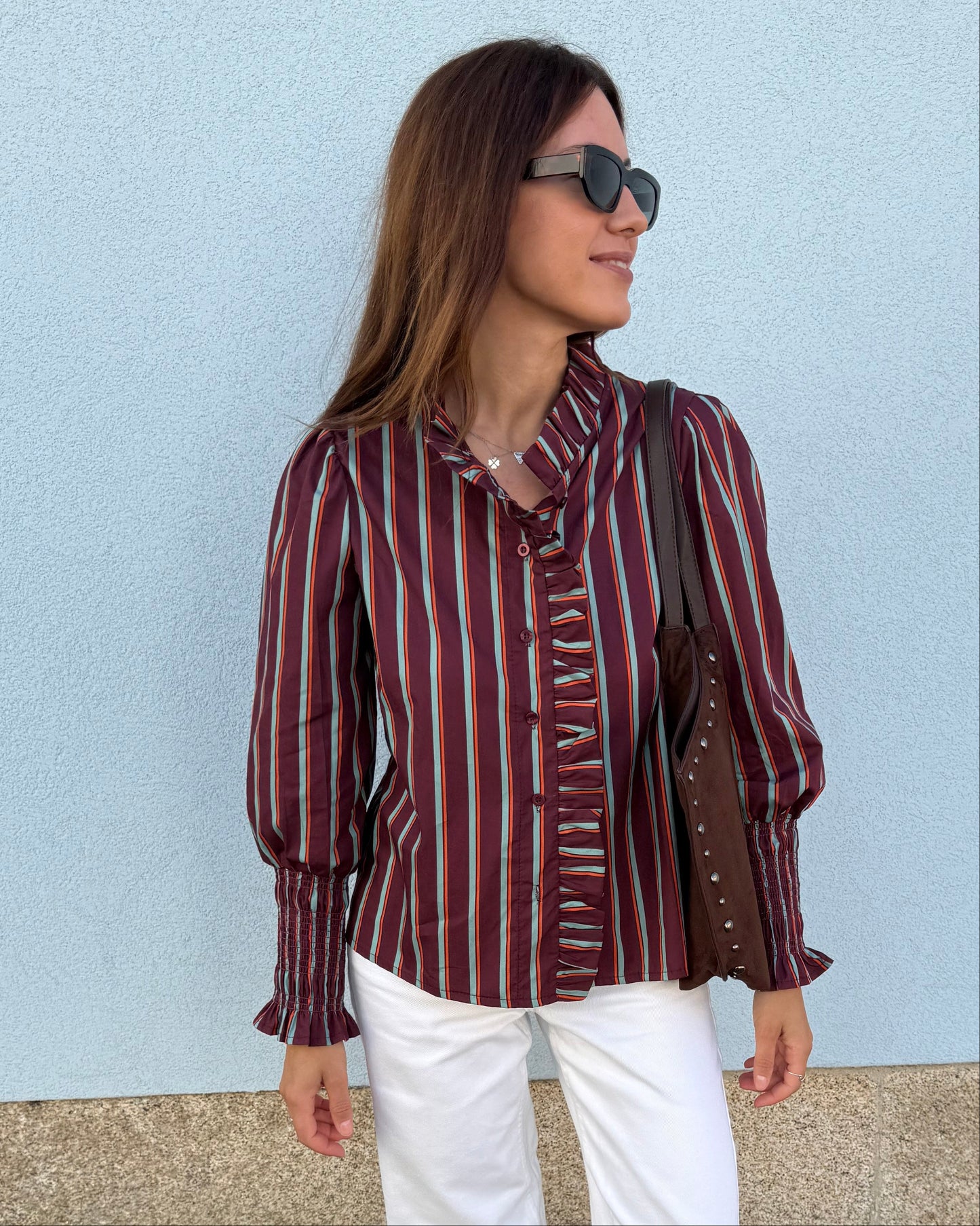 Camisa riscas Bordeaux