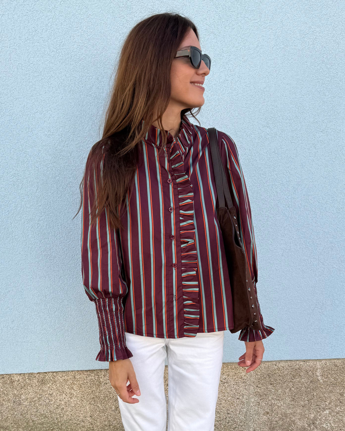 Camisa riscas Bordeaux