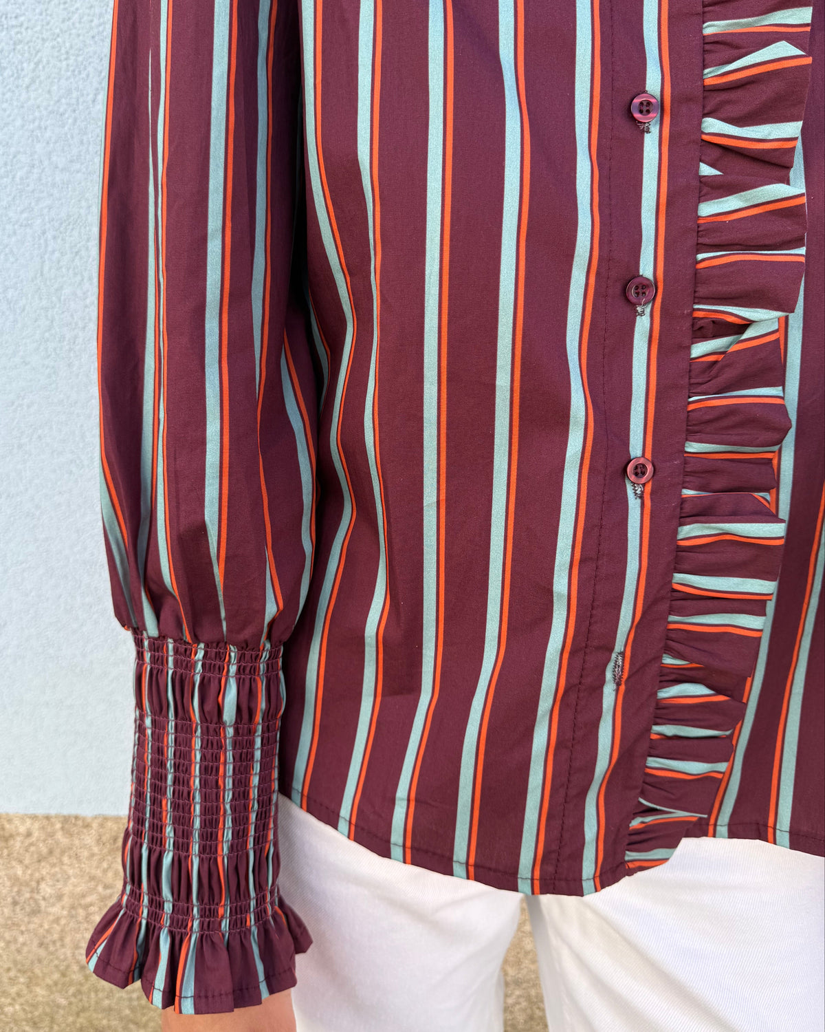 Camisa riscas Bordeaux