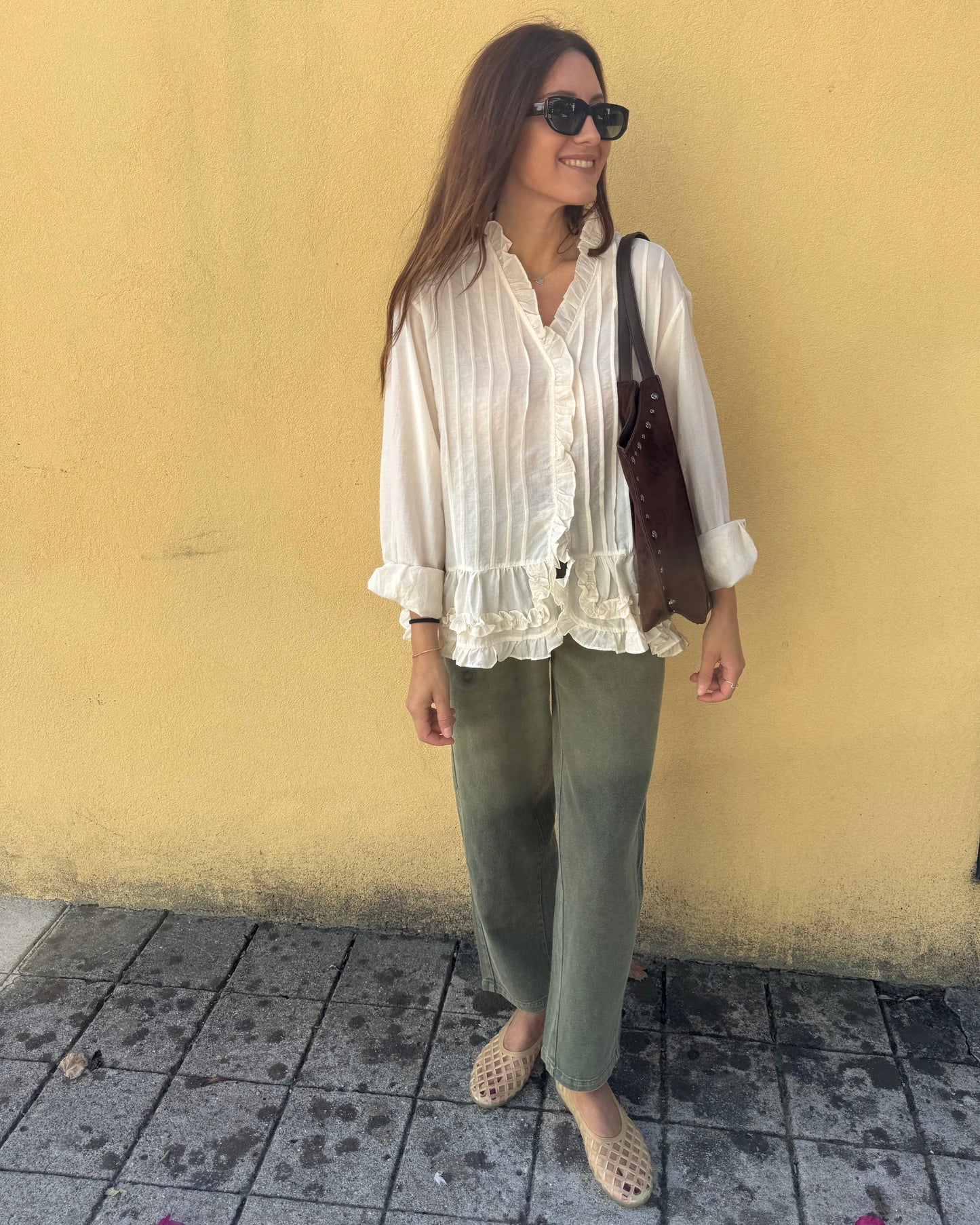 Camisa Folhos Rayon