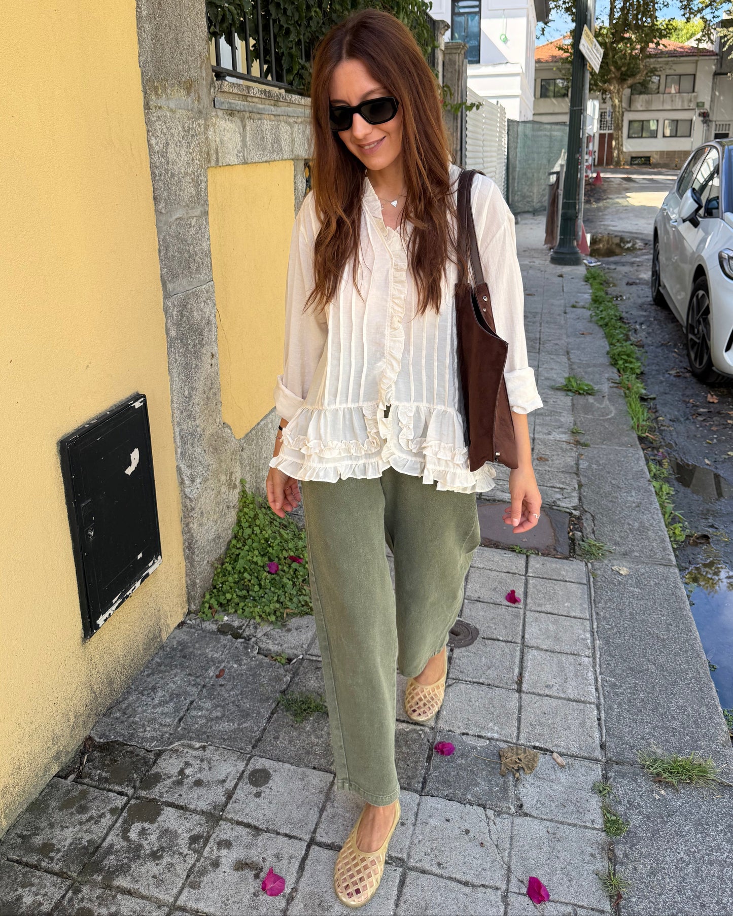 Camisa Folhos Rayon
