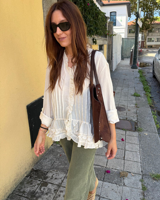 Camisa Folhos Rayon