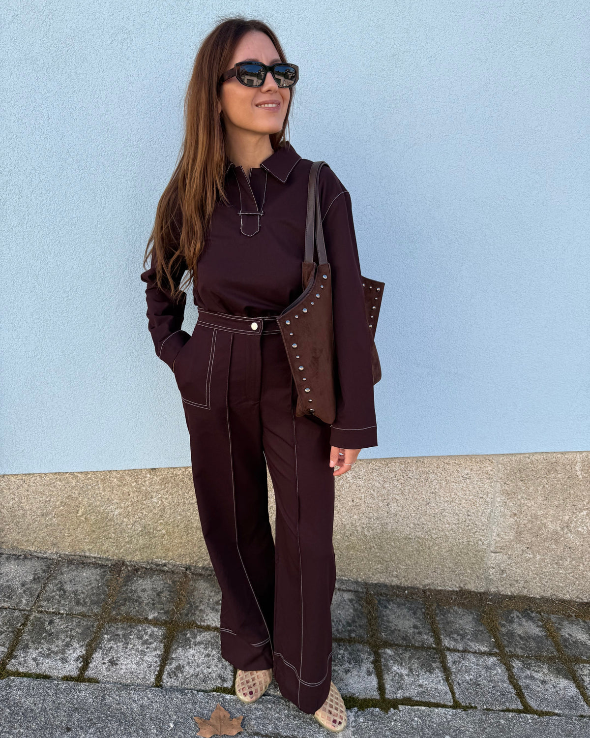 Blusa com detalhe de costuras - Bordeaux