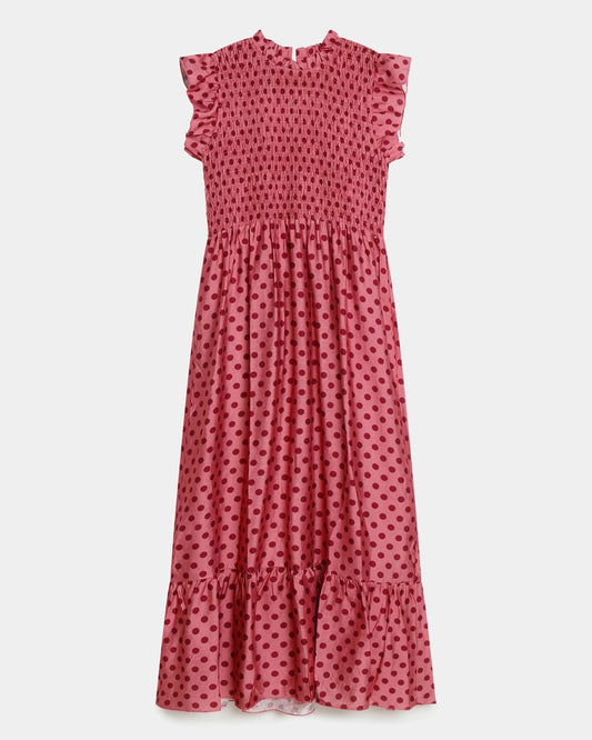 Vestido Málaga - Polka Dots ( rosa e bordeaux)